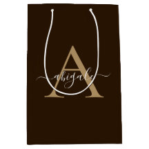 Monogram Chocolade Bruin Goud | Minimaal Elegant
