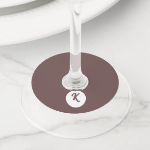 Monogram chocolade pruim en wit wijnglaslabel