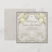 Monogram Christening met Angels Kaart (Voorkant / Achterkant)