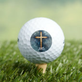 Monogram Christian Cross Crucifix  Golfballen (Insitu Shirt)