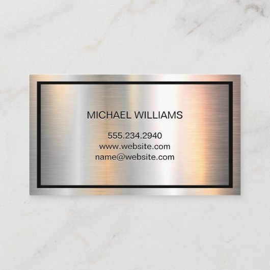 Monogram Chrome Metalen Banner Visitekaartje (Achterkant)