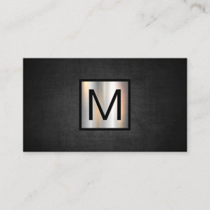 Monogram Chrome Metallic Banner   Donkere textuur Visitekaartje