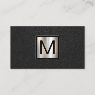 Monogram Chrome Metallic Banner   lederzwart Visitekaartje
