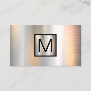 Monogram Chrome Metallic Banner Visitekaartje
