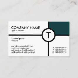 Monogram Circle Cross (Donkergroen) - Wit Visitekaartje