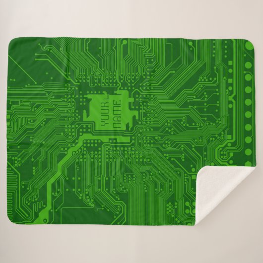 Monogram Circuit Board Technology Electronics Chip Sherpa Deken (Voorkant (horizontaal))