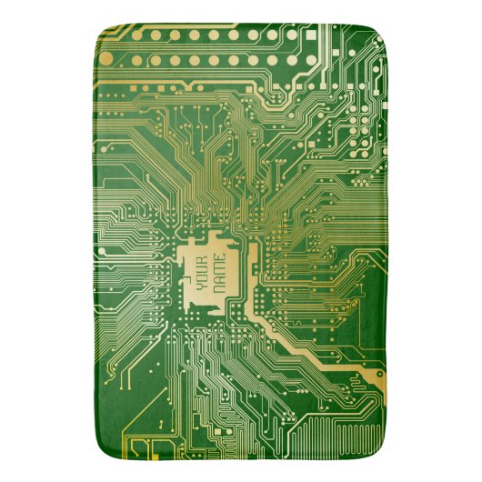 Monogram Circuit Motherboard Electronics Chip Tech Badmat (Voorkant Verticaal)