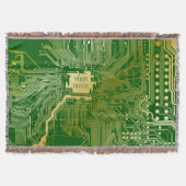 Monogram Circuit Motherboard Electronics Chip Tech Deken (Voorkant)