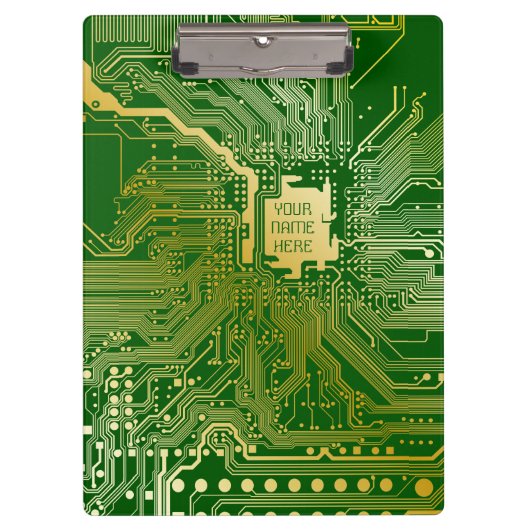 Monogram Circuit Motherboard Electronics Chip Tech Klembord (Voorkant)