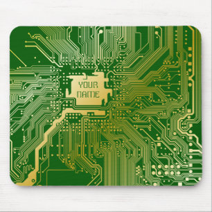 Monogram Circuit Motherboard Electronics Chip Tech Muismat