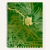 Monogram Circuit Motherboard Electronics Chip Tech Notitieboek (Voorkant)