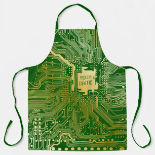 Monogram Circuit Motherboard Electronics Chip Tech Schort