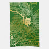Monogram Circuit Motherboard Electronics Chip Tech Theedoek (Verticaal)