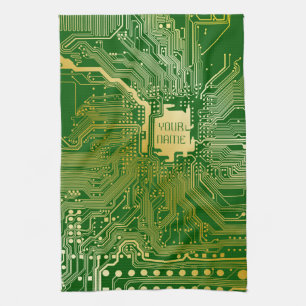 Monogram Circuit Motherboard Electronics Chip Tech Theedoek