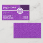 Monogram Cirkel Kruis - Paarse reliëftextuur Visitekaartje (Voorkant / Achterkant)