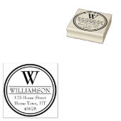 Monogram Cirkel Retouradres Rubberstempel (Gestempeld)
