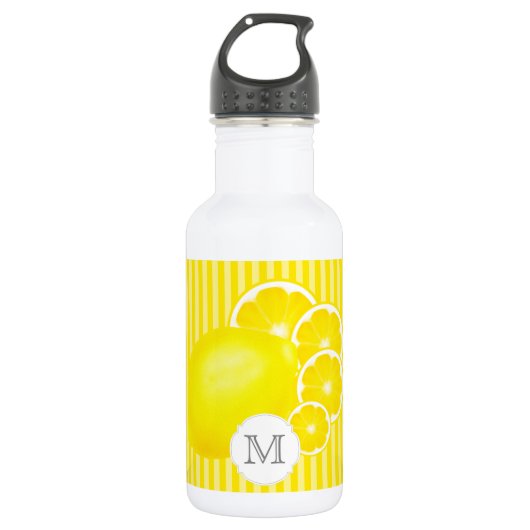 Monogram citroenen voor limonadefles waterfles  (Voorkant)