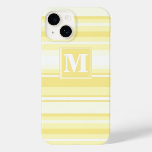 Monogram citroengele strepen Case-Mate iPhone case (Achterkant)