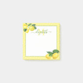 Monogram citroenzandroen waterverf polka dot post-it® notes (Voorkant)