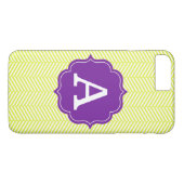 Monogram Citron Chevron met Paars Case-Mate iPhone Case (Achterkant (Horizontaal))