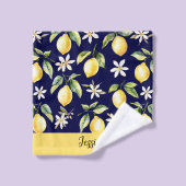 Monogram Citron Citrus Lemon Fruit Fleur Blanche B (Gant de toilette)