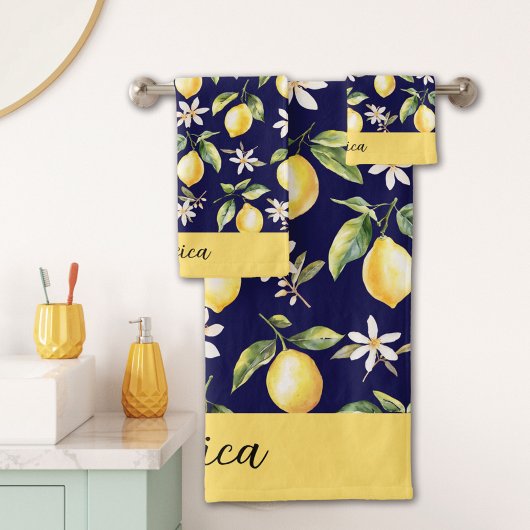 Monogram Citron Citrus Lemon Fruit Fleur Blanche B