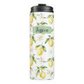 Monogram Citrus Citrus Fruit Botanische Patroon Thermosbeker (Voorkant)