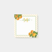 Monogram citrus sinaasappels rustieke waterverf st post-it® notes (Voorkant)