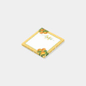 Monogram citrus sinaasappels waterverf stippen rus post-it® notes (Schuin)