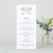 Monogram Citrus Tree Formal Baptisme Luncheon Menu (Staand voorkant)