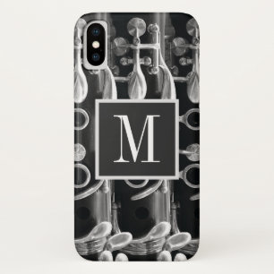 Monogram Clarinet Black en White iPhone X Hoesje