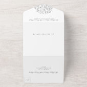 Monogram Classic Botanical Florals Wedding All In One Uitnodiging (Buitenkant)