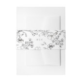 Monogram Classic Botanical Florals Wedding Uitnodigingen Wikkel (Voorkant Voorbeeld)