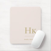 Monogram Classic Elegant Blush Pink Gold Initialen Muismat (Met muis)