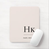 Monogram Classic Elegant Blush Roze Initialen Muismat (Met muis)