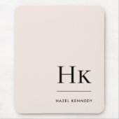 Monogram Classic Elegant Blush Roze Initialen Muismat (Voorkant)