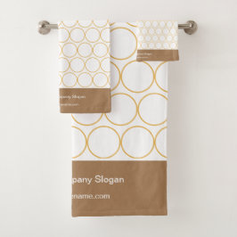 Monogram Classic Elegant Minimaal Wit en Koffie Bad Handdoek