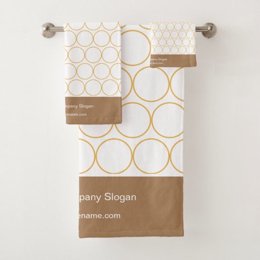 Monogram Classic Elegant Minimaal Wit en Koffie Bad Handdoek (Insitu)