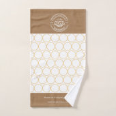 Monogram Classic Elegant Minimaal Wit en Koffie Bad Handdoek (Handdoek)