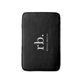 Monogram Classic Elegant Minimal Black en White Badmat (Voorkant Verticaal)
