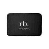 Monogram Classic Elegant Minimal Black en White Badmat (Voorkant)