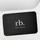 Monogram Classic Elegant Minimal Black en White Badmat