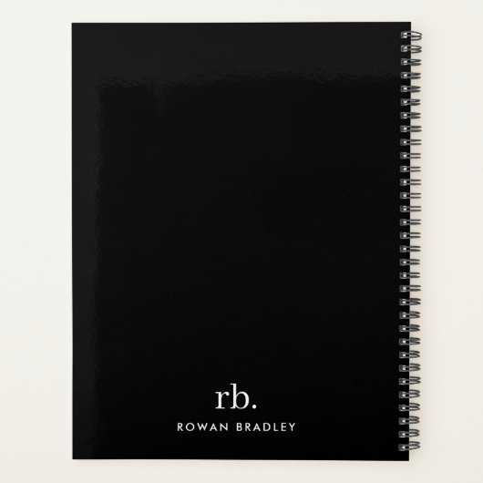 Monogram Classic Elegant Minimal Black en White Planner (Achterkant)