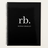 Monogram Classic Elegant Minimal Black en White Planner (Voorkant)