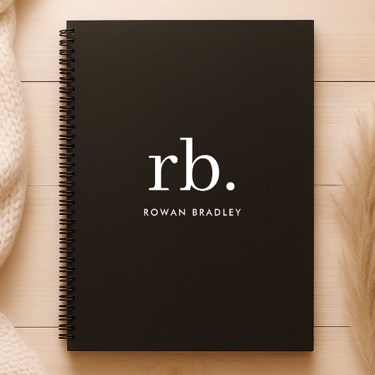 Monogram Classic Elegant Minimal Black en White Planner