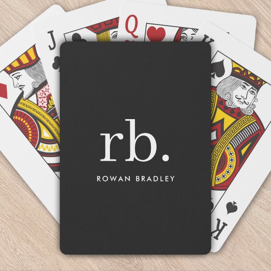 Monogram Classic Elegant Minimal Black en White Pokerkaarten