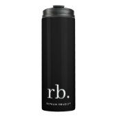 Monogram Classic Elegant Minimal Black en White Thermosbeker (Voorkant)
