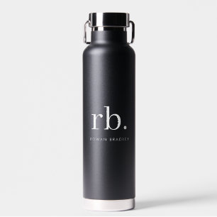 Monogram Classic Elegant Minimal Black en White Waterfles