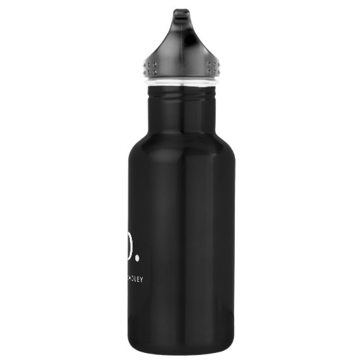 Monogram Classic Elegant Minimal Black en White Waterfles (Rechts)