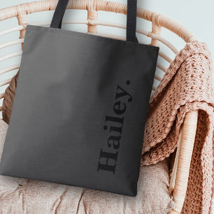 Monogram Classic Elegant Minimal Black Naam Draagtas
